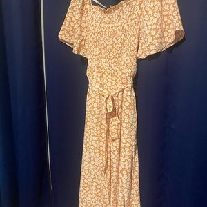 NWT Peach Floral Jumpsuit